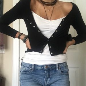 Black button down sweater